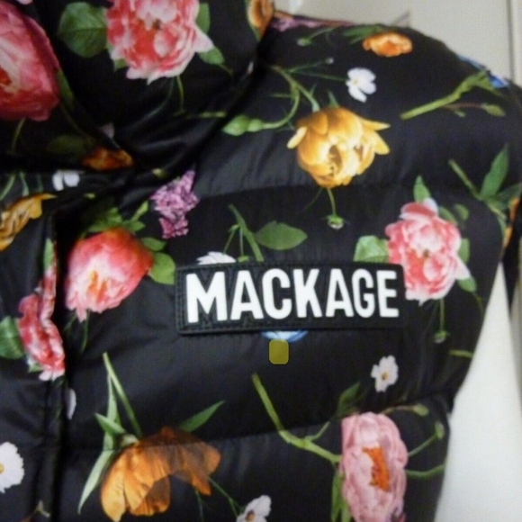 Mackage Zerina Down Floral Print Vest with Belt - Picture 5 of 9